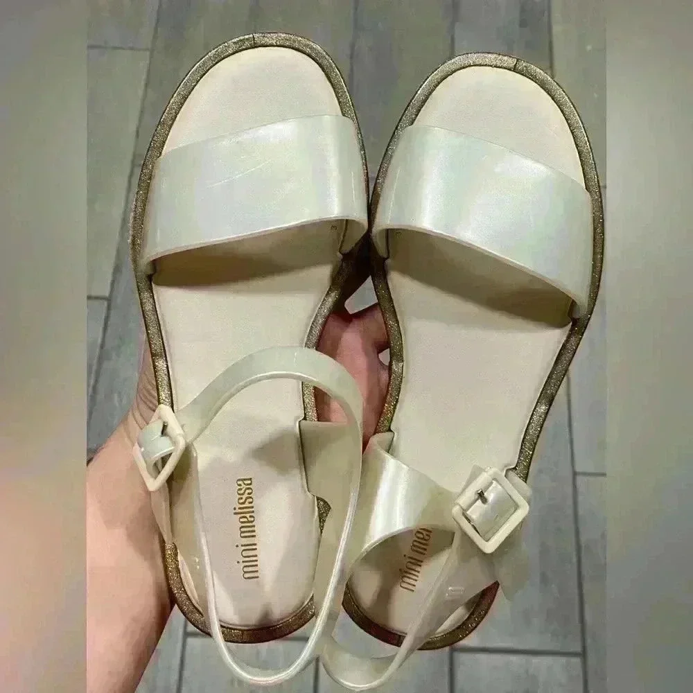 Mini Melissa Gold Sandals size 4